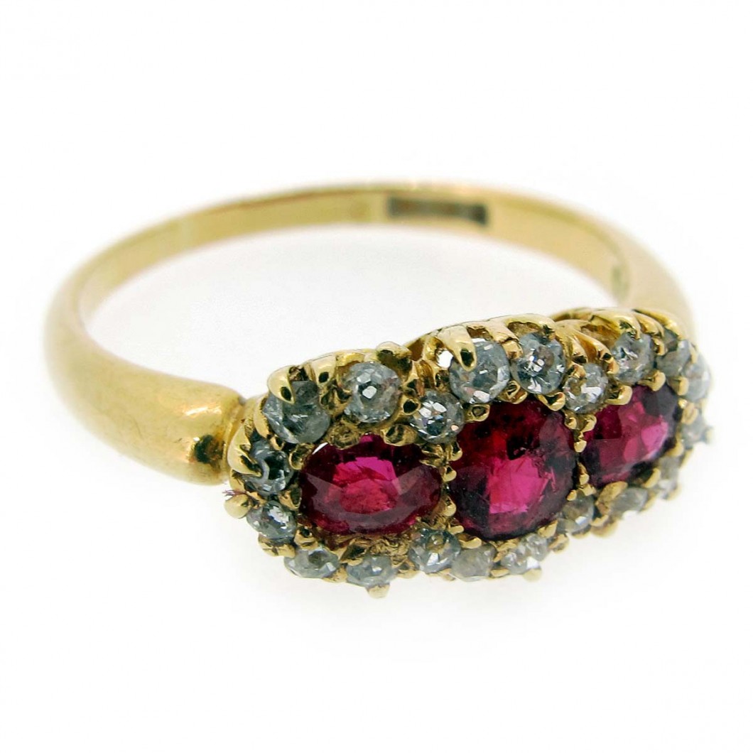 Antique ruby & diamond cluster ring | A.R. Ullmann