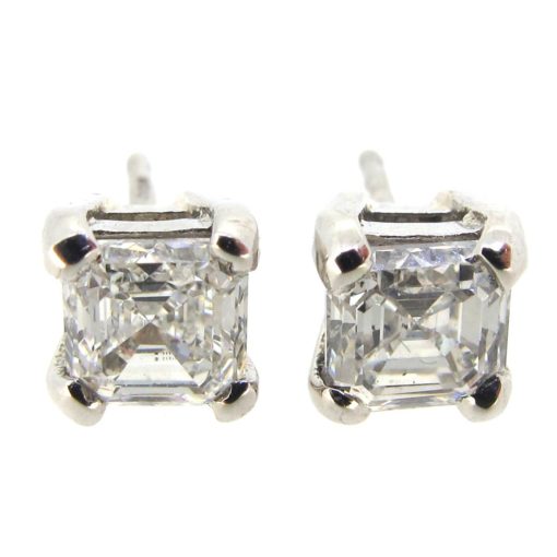 Platinum & Asscher Cut Diamond Earrings | A.R. Ullmann