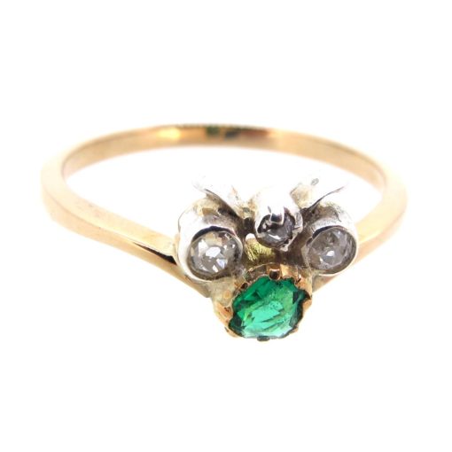 Emerald & Diamond Bug Ring