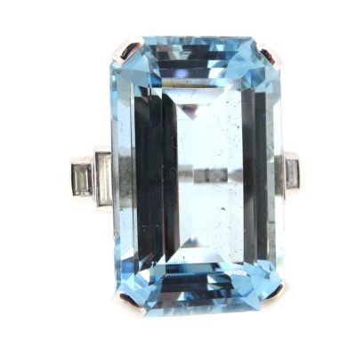 Aquamarine & Diamond Cocktail Ring