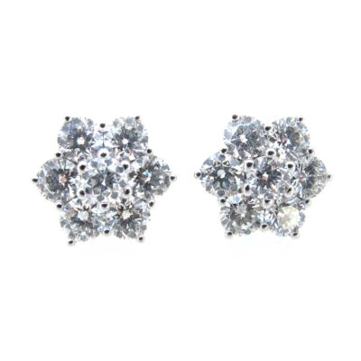 Diamond Daisy Cluster Earrings