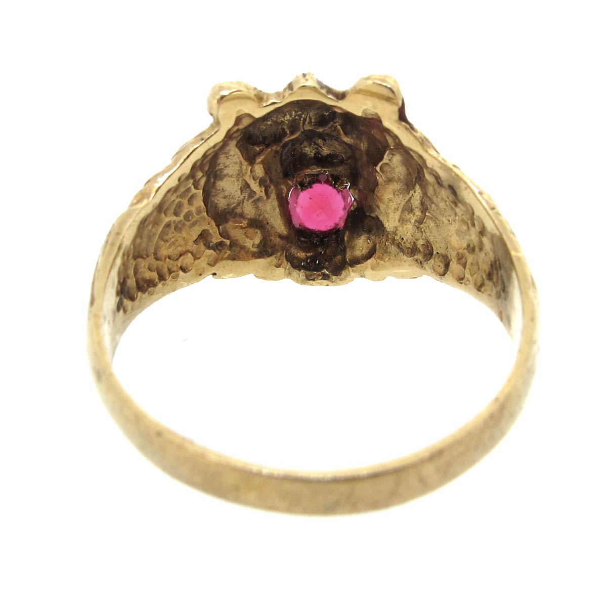 Gold & Ruby Lion Ring 