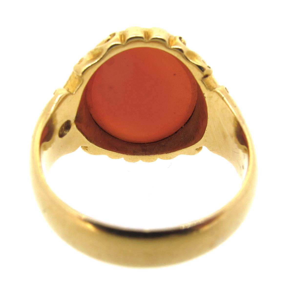 1stDibs - Vintage Sardonyx Signet Monogram Ring 18ct Chased Shoulders European Victorian Onyx