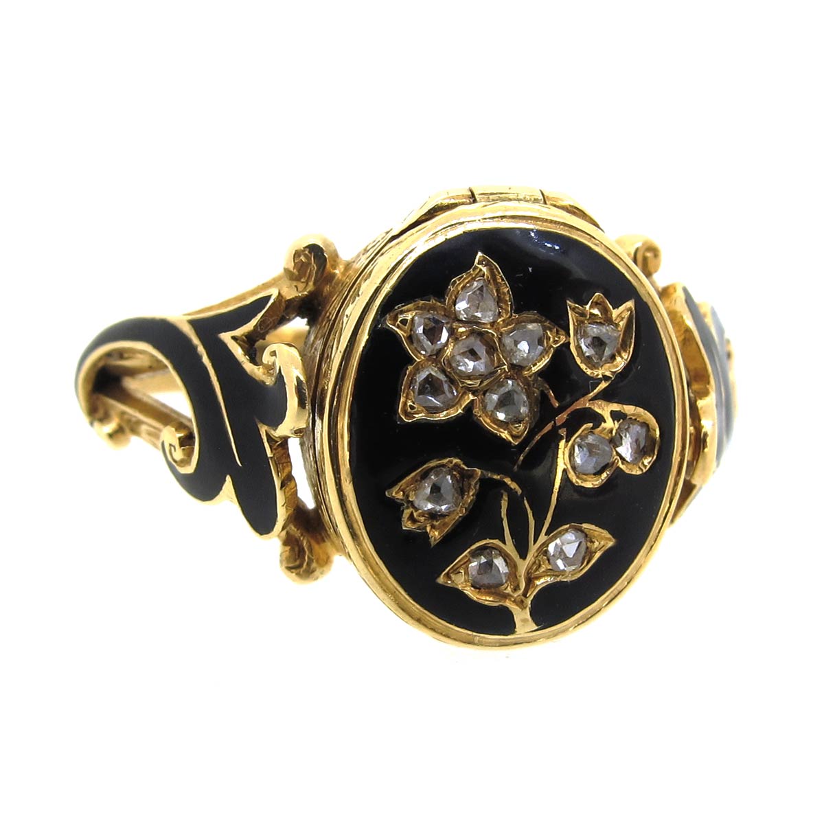 Beautiful 19thc Banded Agate Locket Ring – Gem Set Love