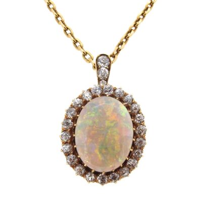 Opal & Diamond Pendant