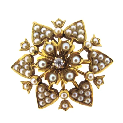 Victorian Seed Pearl Brooch/ Pendant