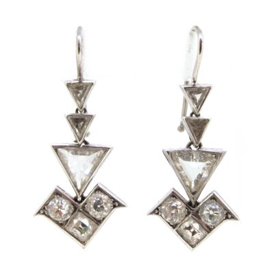 Trillion Set Diamond Earrings
