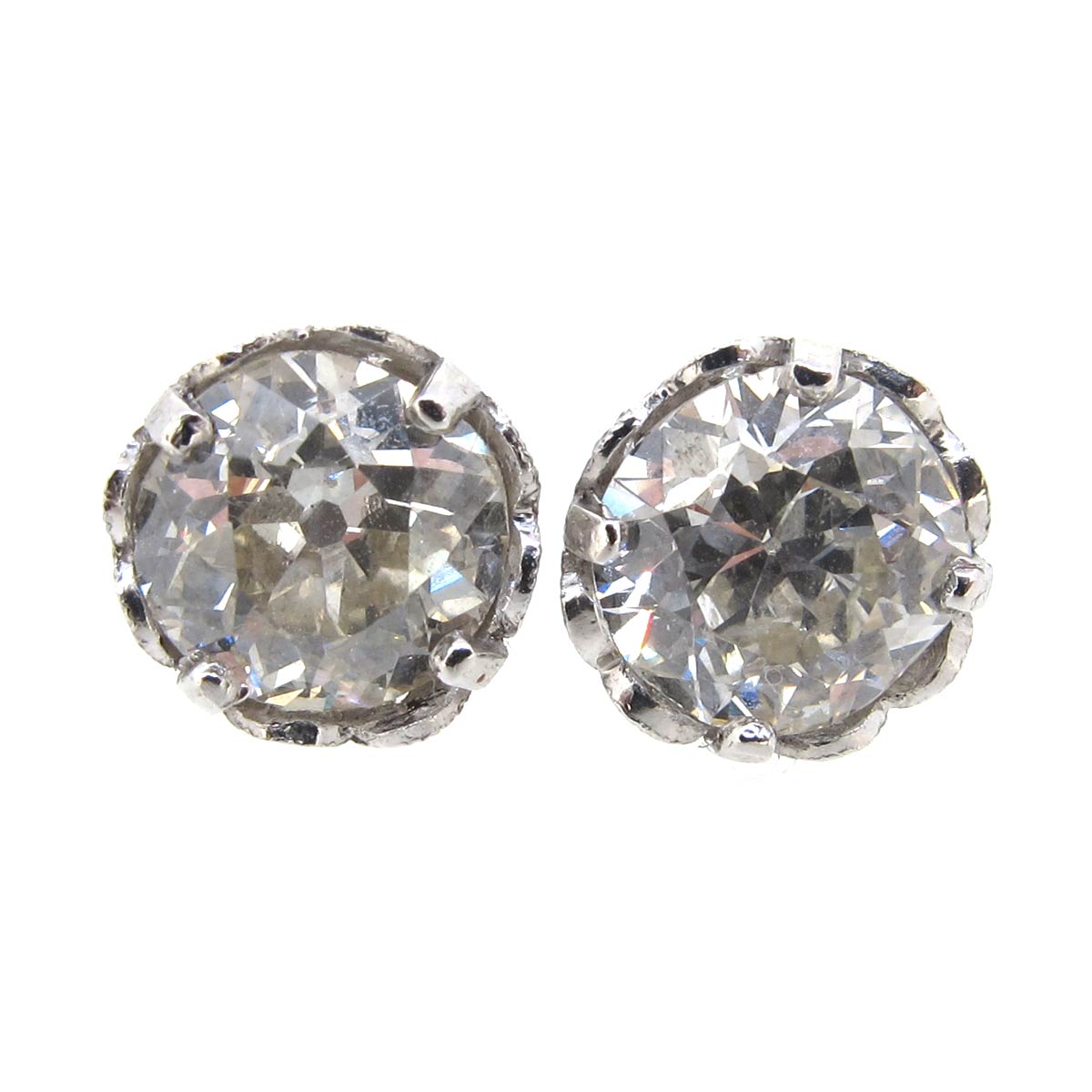 Old mine cut 2025 diamond stud earrings