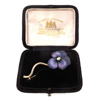 Enamel & Diamond Pansy Brooch