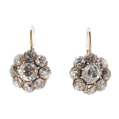 Antique Diamond Cluster Earrings