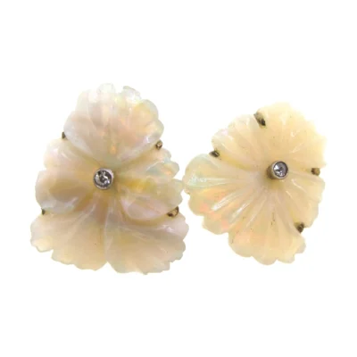 Carved Opal Earrings