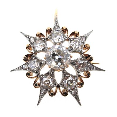 Diamond Starburst Brooch/ Pendant