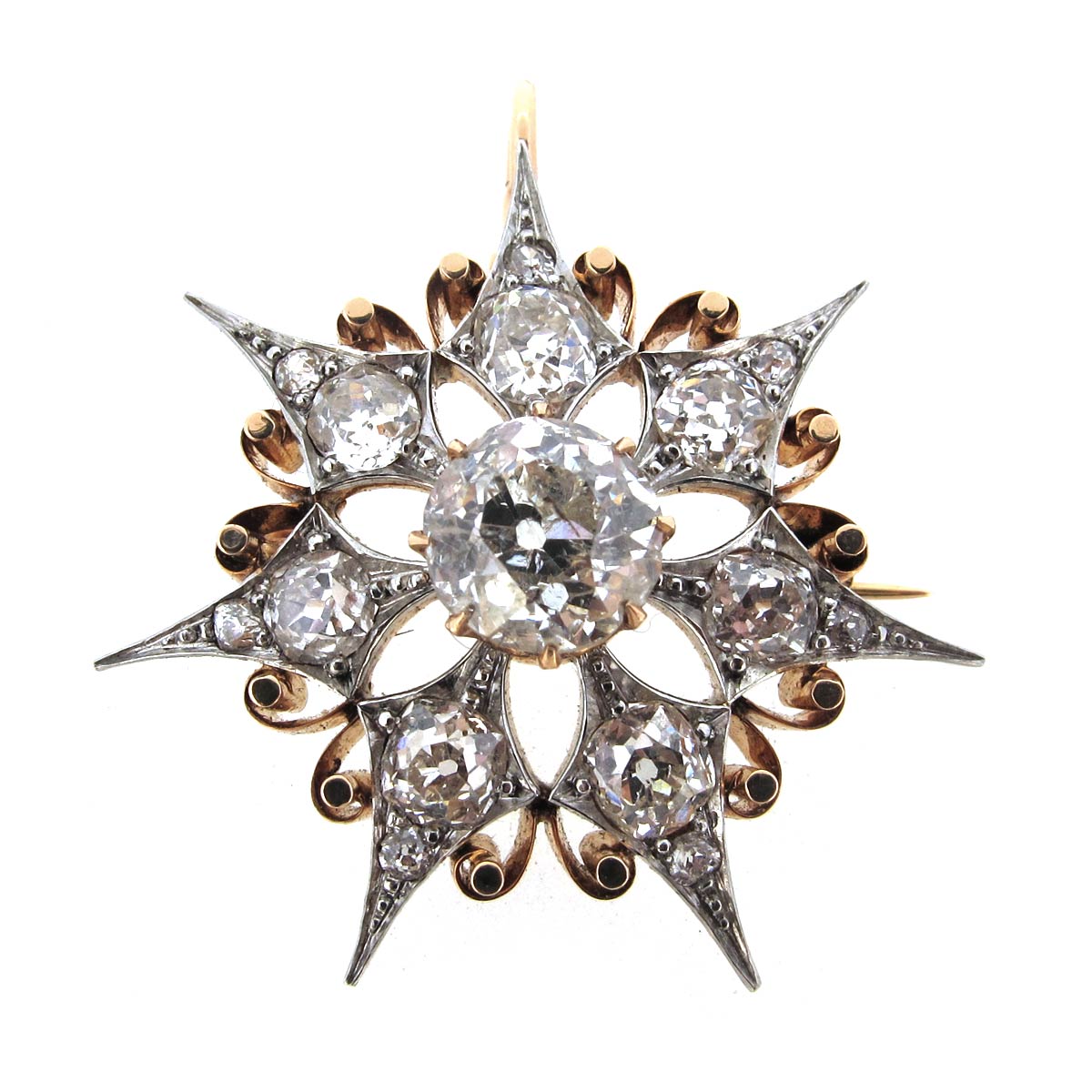 Diamond Starburst Brooch/ Pendant