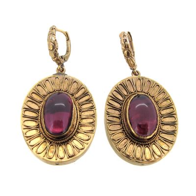 Garnet & Gold Earrings