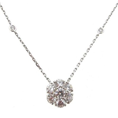 Diamond Daisy Cluster Necklace