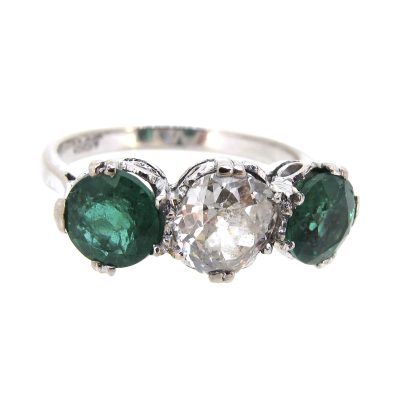 Diamond & Emerald Trilogy Ring