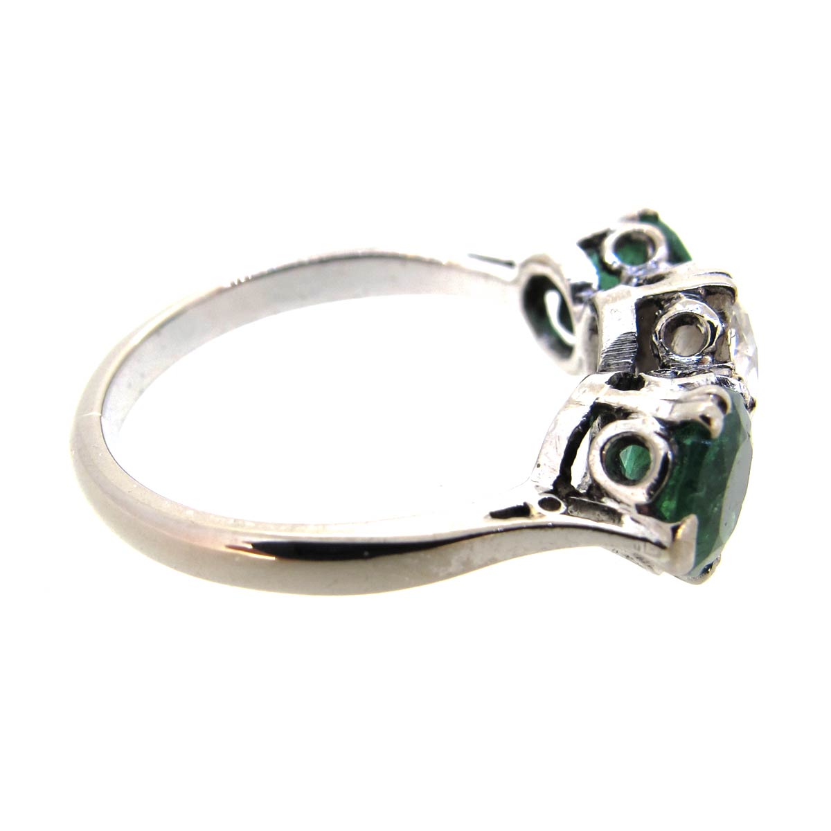 Diamond & Emerald Trilogy Ring - Image 2