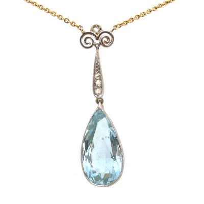 Aquamarine & Diamond Necklace