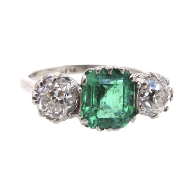 Emerald & Diamond Trilogy Ring