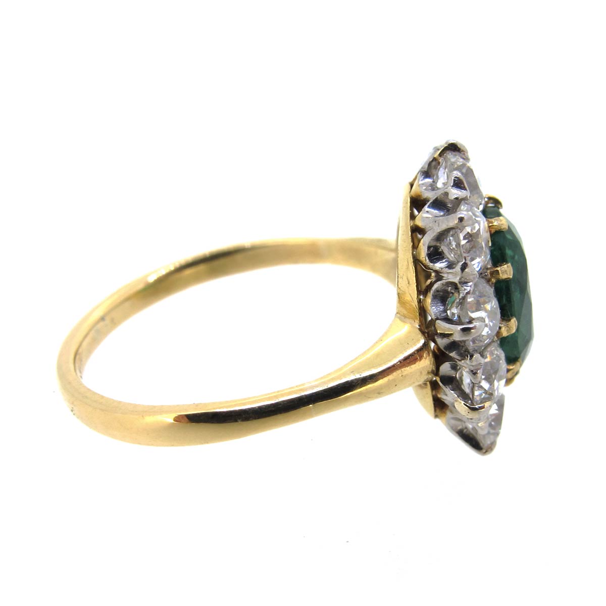 Emerald & Diamond Cluster Ring - Image 2