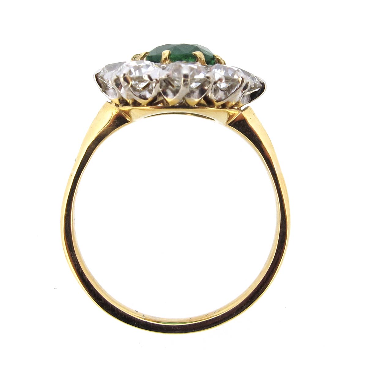 Emerald & Diamond Cluster Ring - Image 3