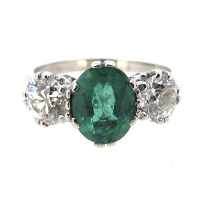 Emerald & Diamond Trilogy Ring