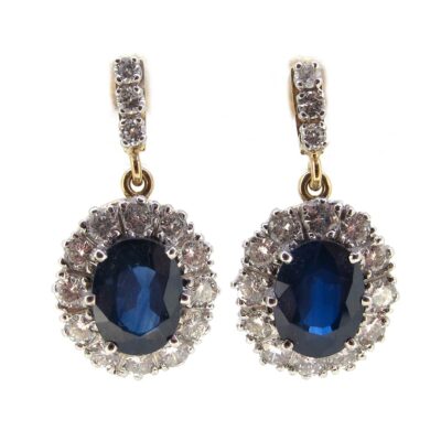 Sapphire & Diamond Cluster Earrings