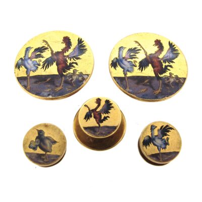 Gold & Enamel Stud Set