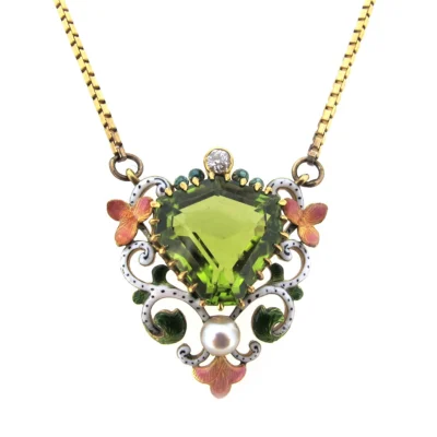 Art Nouveau Peridot Necklace