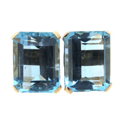 Gold & Aquamarine Earrings