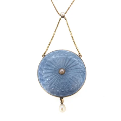 Enamel & Seed Pearl Necklace