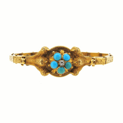 Antique Gold & Turquoise Bracelet