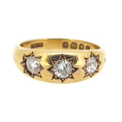Gold & Diamond Star Set Ring